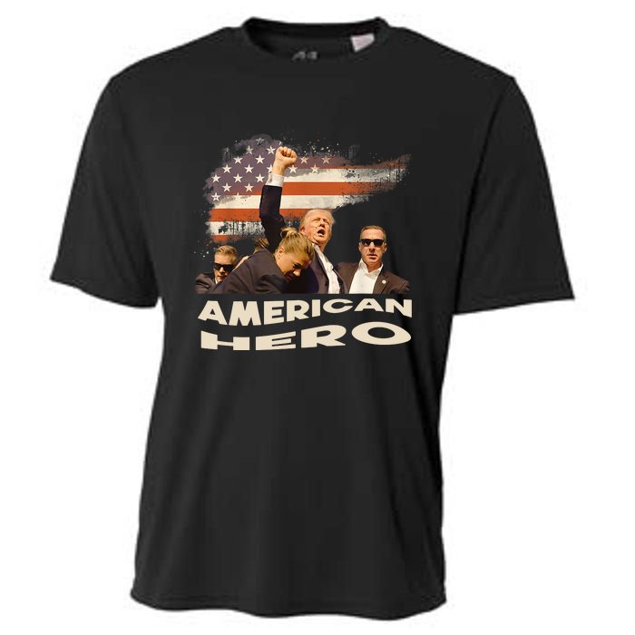 Trump Shot Assassination Attempt American Hero Fist Raised Cooling Performance Crew T-Shirt