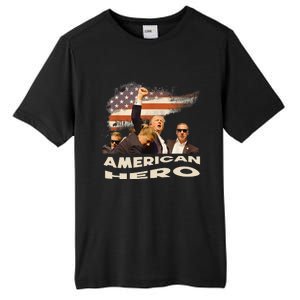 Trump Shot Assassination Attempt American Hero Fist Raised Tall Fusion ChromaSoft Performance T-Shirt