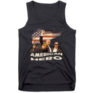 Trump Shot Assassination Attempt American Hero Fist Raised Tank Top