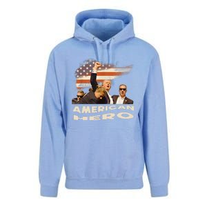 Trump Shot Assassination Attempt American Hero Fist Raised Unisex Surf Hoodie