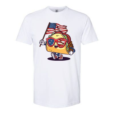 Taco Sunglasses American Flag USA Funny 4th Of July Gifts Softstyle CVC T-Shirt