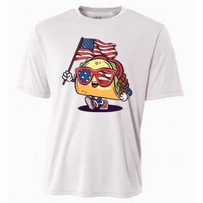 Taco Sunglasses American Flag USA Funny 4th Of July Gifts Cooling Performance Crew T-Shirt