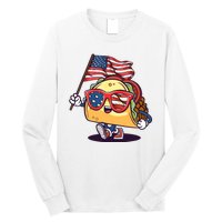 Taco Sunglasses American Flag USA Funny 4th Of July Gifts Long Sleeve Shirt