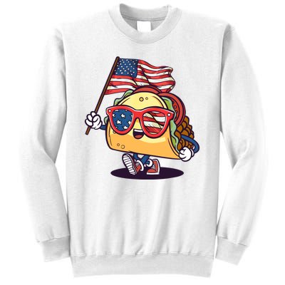 Taco Sunglasses American Flag USA Funny 4th Of July Gifts Sweatshirt