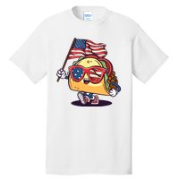 Taco Sunglasses American Flag USA Funny 4th Of July Gifts Tall T-Shirt