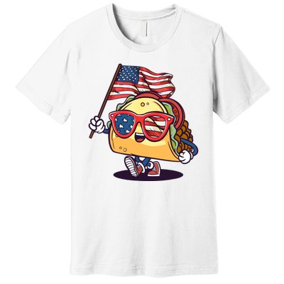 Taco Sunglasses American Flag USA Funny 4th Of July Gifts Premium T-Shirt