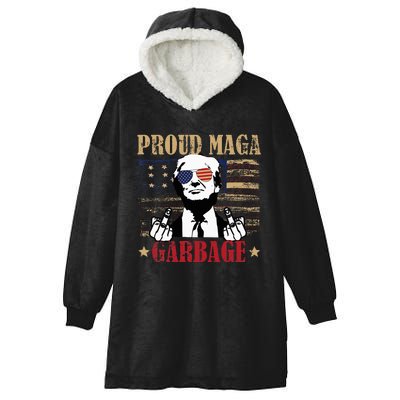 Trump Supporters Are Garbage Anti Biden Funny Trump 2024 Hooded Wearable Blanket