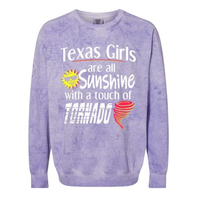 Texas Sunshine And Tornado Colorblast Crewneck Sweatshirt