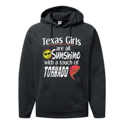 Texas Sunshine And Tornado Performance Fleece Hoodie