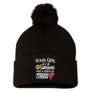 Texas Sunshine And Tornado Pom Pom 12in Knit Beanie