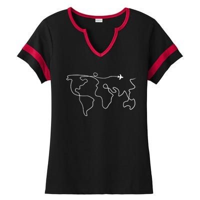 Travel Sweater Adventure Sweater World Map Travel Ladies Halftime Notch Neck Tee