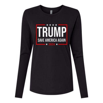 Trump Save America Again 2024 Womens Cotton Relaxed Long Sleeve T-Shirt