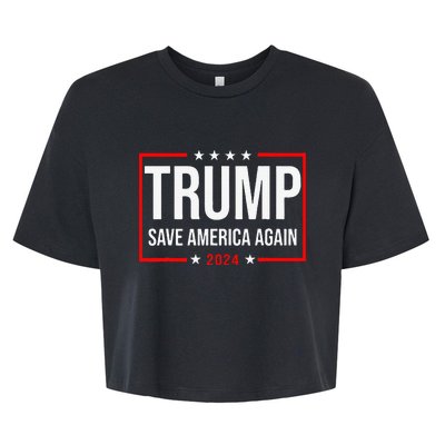 Trump Save America Again 2024 Bella+Canvas Jersey Crop Tee