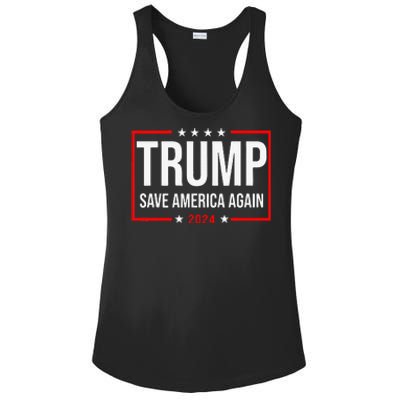 Trump Save America Again 2024 Ladies PosiCharge Competitor Racerback Tank