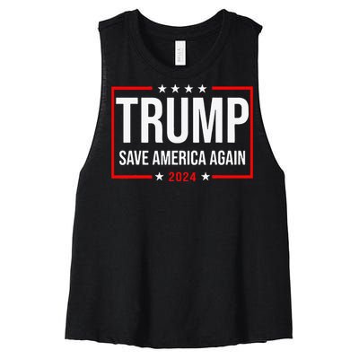 Trump Save America Again 2024 Women's Racerback Cropped Tank