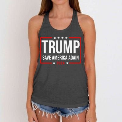 Trump Save America Again 2024 Women's Knotted Racerback Tank