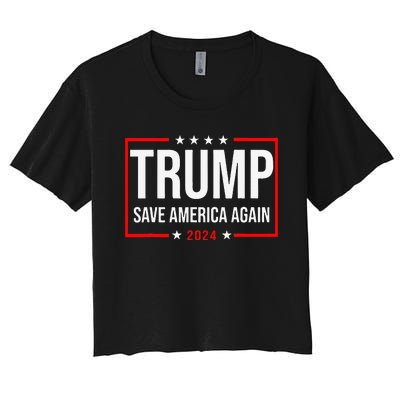 Trump Save America Again 2024 Women's Crop Top Tee