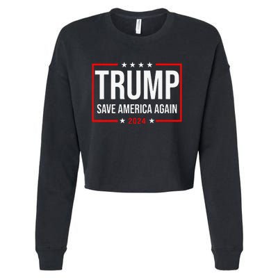 Trump Save America Again 2024 Cropped Pullover Crew