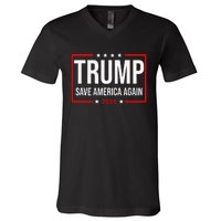 Trump Save America Again 2024 V-Neck T-Shirt