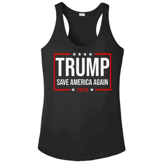 Trump Save America Again 2024 Ladies PosiCharge Competitor Racerback Tank