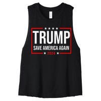 Trump Save America Again 2024 Women's Racerback Cropped Tank