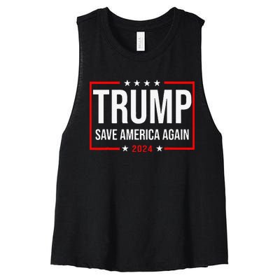 Trump Save America Again 2024 Women's Racerback Cropped Tank