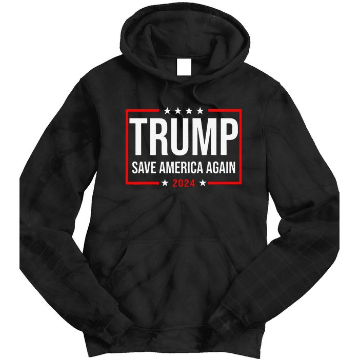 Trump Save America Again 2024 Tie Dye Hoodie