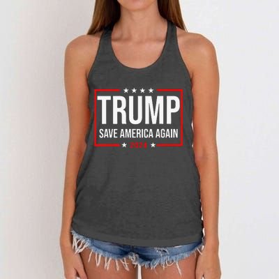 Trump Save America Again 2024 Women's Knotted Racerback Tank