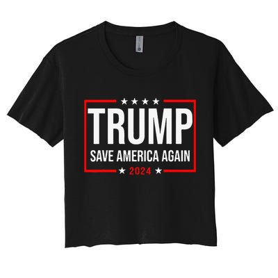 Trump Save America Again 2024 Women's Crop Top Tee