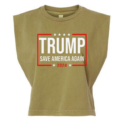 Trump Save America Again 2024 Garment-Dyed Women's Muscle Tee