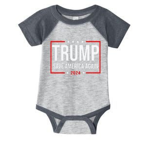 Trump Save America Again 2024 Infant Baby Jersey Bodysuit