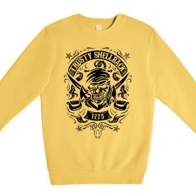 Trusty Skull And Swords Equator Crossing Naval Premium Crewneck Sweatshirt