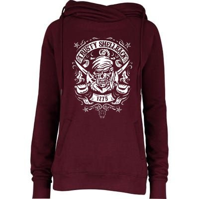 Trusty Skull And Swords Equator Crossing Naval Womens Funnel Neck Pullover Hood