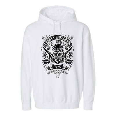 Trusty Skull And Swords Equator Crossing Naval Garment-Dyed Fleece Hoodie