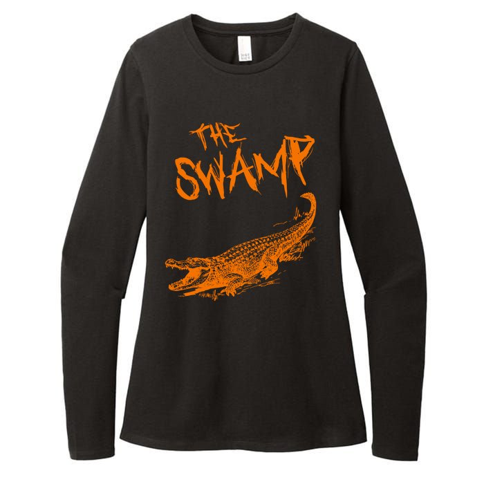 The Swamp Alligator Womens CVC Long Sleeve Shirt