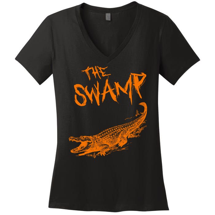 The Swamp Alligator Women's V-Neck T-Shirt