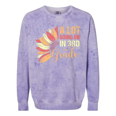 Teacher Student A Lot Going On In Third Grade Back To School Colorblast Crewneck Sweatshirt