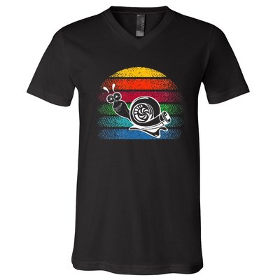 Turbo Snail Boost Racing Team Car Engine Steam Punk Style V-Neck T-Shirt