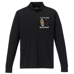 Thats Some Bowshit Archery And Bow Hunting Performance Long Sleeve Polo