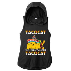 Tacocat Spelled Backward Is Tacocat Mexican party Ladies PosiCharge Tri-Blend Wicking Draft Hoodie Tank