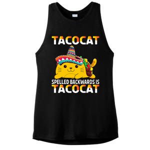 Tacocat Spelled Backward Is Tacocat Mexican party Ladies PosiCharge Tri-Blend Wicking Tank