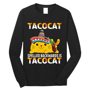 Tacocat Spelled Backward Is Tacocat Mexican party Long Sleeve Shirt