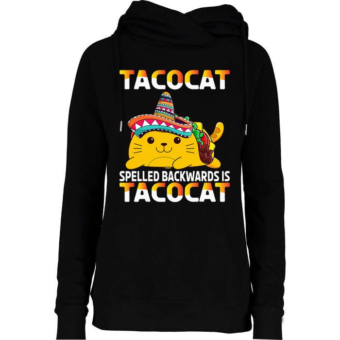 Tacocat Spelled Backward Is Tacocat Mexican party Womens Funnel Neck Pullover Hood