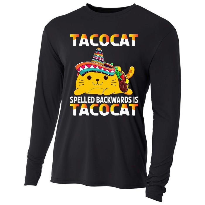 Tacocat Spelled Backward Is Tacocat Mexican party Cooling Performance Long Sleeve Crew