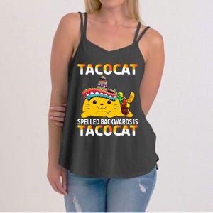 Tacocat Spelled Backward Is Tacocat Mexican party Women's Strappy Tank