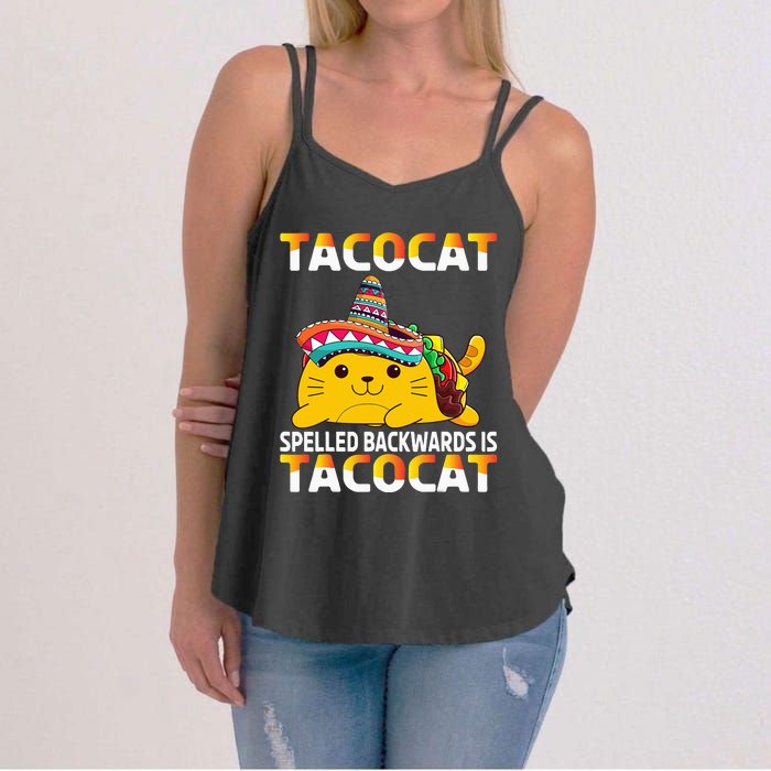 Tacocat Spelled Backward Is Tacocat Mexican party Women's Strappy Tank