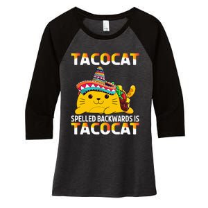 Tacocat Spelled Backward Is Tacocat Mexican party Women's Tri-Blend 3/4-Sleeve Raglan Shirt