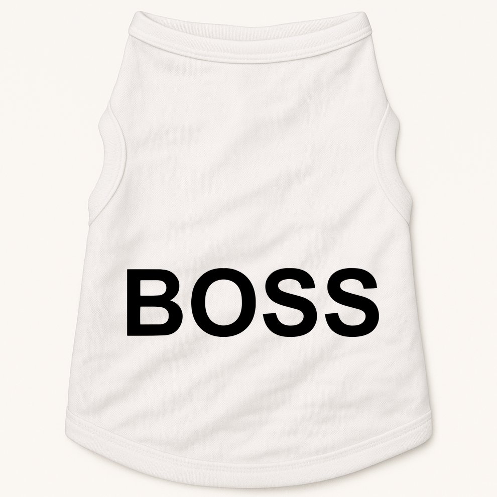 That Says Boss Text Costume Gift Doggie Tank