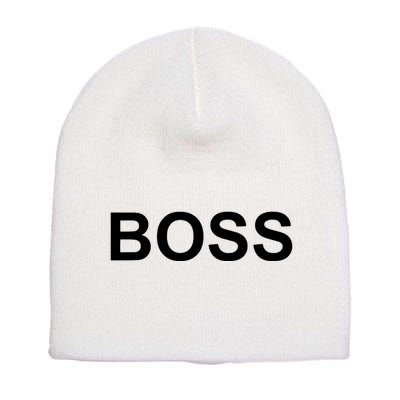 That Says Boss Text Costume Gift Short Acrylic Beanie