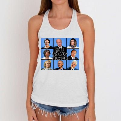 The Shady Bunch Funny Past Presidents Women's Knotted Racerback Tank